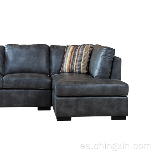 El sofá de la esquina de cuero sintético fija los muebles de los sistemas del sofá de la sala de estar